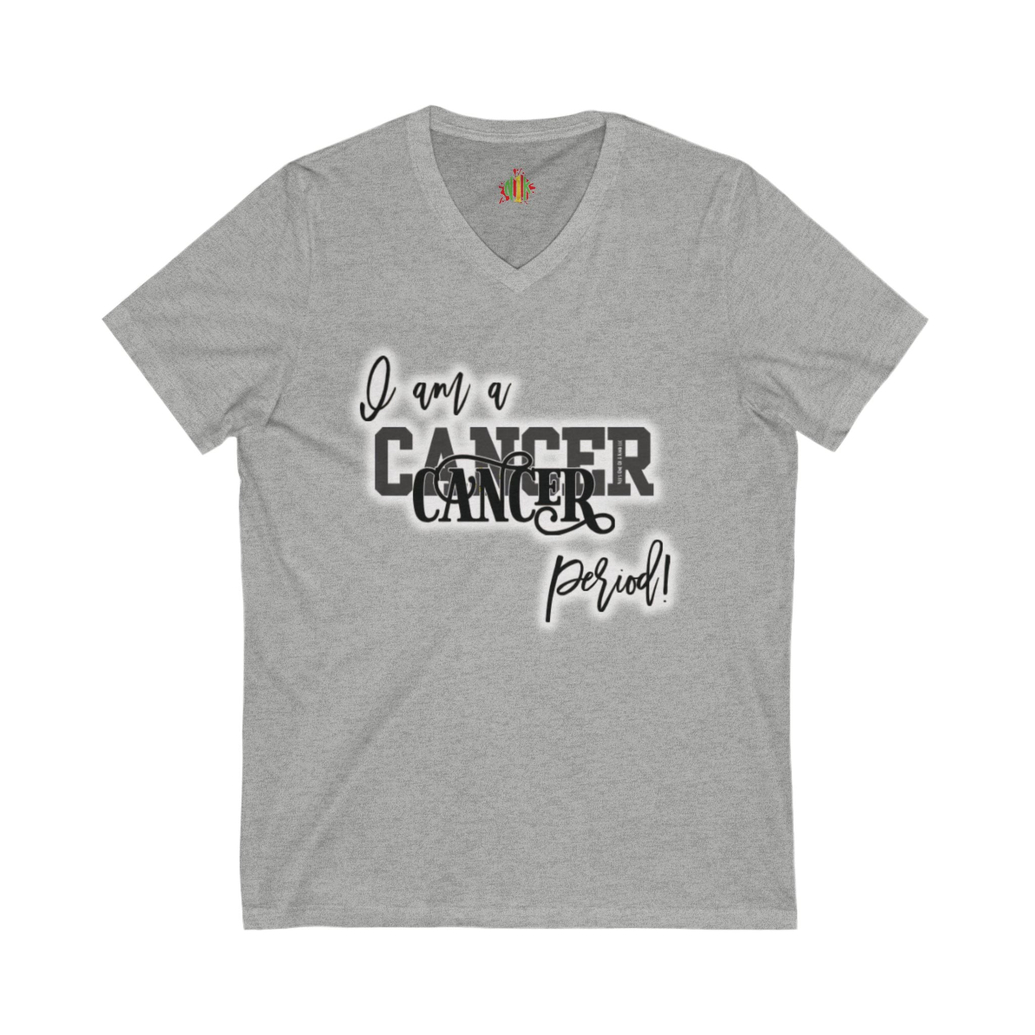 Cancer Zodiac V-Neck Tee, Astrology Shirt, Birthday Gift for Cancer, Team Cancer Apparel, Horoscope Fashion